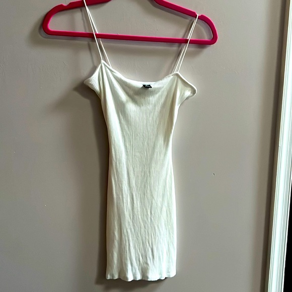Windsor Dresses & Skirts - Windsor Basic White Ribbed Trendy Cotton Bodycon Tank Mini Dress Size S Lined